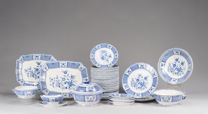 null SARREGUEMINES : 

Fine earthenware dinner service with blue monochrome printed...