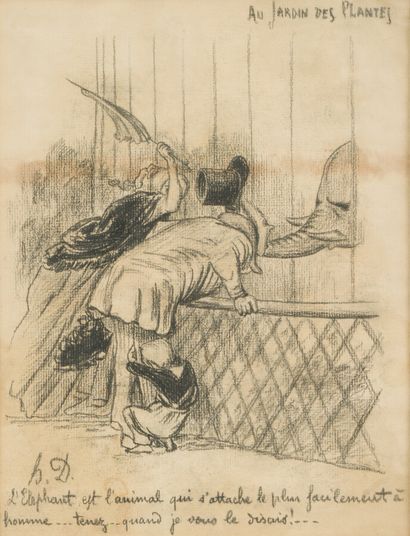 null After Honoré DAUMIER :

In the garden of the pantes

Charcoal, monogrammed lower...