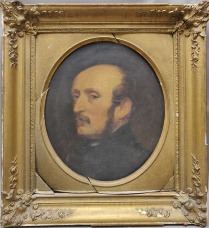 null 
Attribué à Charles V.E. LEFEBVRE (1805-1882) :

Portrait d'homme aux favoris

Huile...