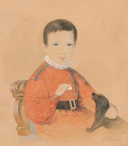 null Michail TEREBENEFF (1795 1866)

Enfant donnant un sucre à un petit chien

Aquarelle...