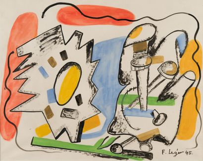 null 37. Fernand LEGER (1881-1955)

Paysage au tournesol

Gouache sur papier signée...