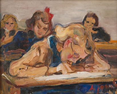 34. Adrienne JOUCLARD (1882-1972)

Les écolières

Huile...