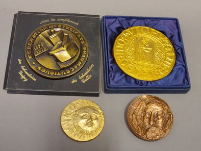 Lot de 4 médailles comprenant : Chimie-Pharmacie,...
