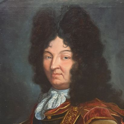 null Ecole française du XVIIIe siècle, d'après Hyacinthe Rigaud :

Portrait de Louis...