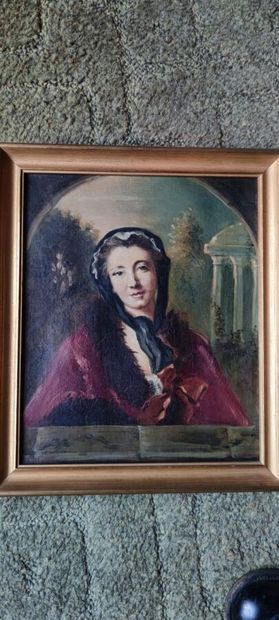 null Ecole française dans le goût du XVIIIe siècle 

Portrait de femme en manteau...