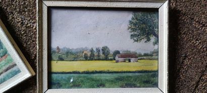null Ecole française vers 1930 

Paysages champêtres 

Paire d'aquarelles 

17 x...