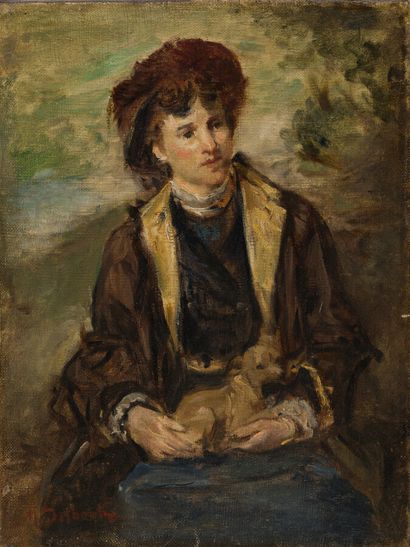 null 28. Marcellin DESBOUTIN (1823-1902)

Femme assise au petit chien

Huile sur...