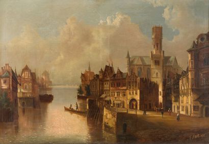null 138. FERDINAND LEPIÉ (1824-1883)

Le beffroi de Bruges

 Huile sur toile. Signée...