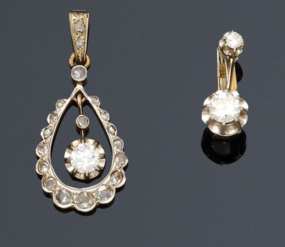 null 112. Deux bijoux vers 1930-1950 en platine sup.à 800°/00

et or 18K (750°/00)...