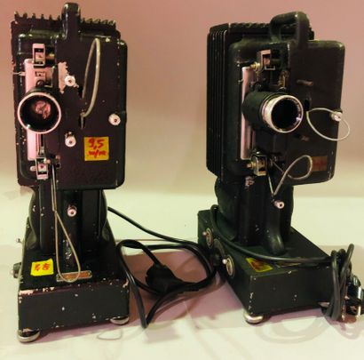 null Cinema, cinematographic equipment. Set of two various projectors. In wooden...