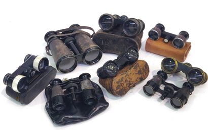 null Set of eight pairs of various binoculars.