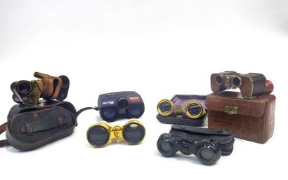 null Set of six pairs of various binoculars.