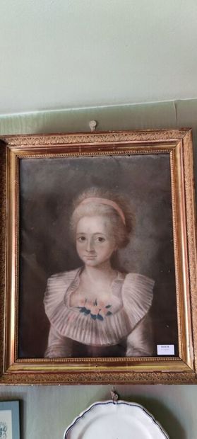 null 25. École française de la fin du XVIIIe siècle

Portrait de femme au ruban

Pastel

48...