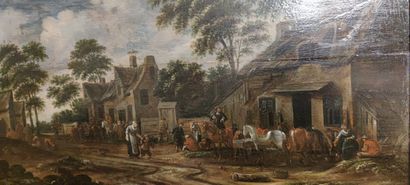 null 16. Thomas HEEREMANS (1641-1694)

Village animated with horsemen and figures

Oil...