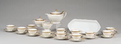 null GERMANY :

Porcelain tea set with gold decoration, including twelve cups and...