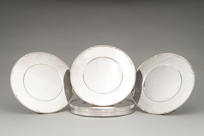 Suite of twelve silver plate coasters (925/1000e).

Goldsmith...
