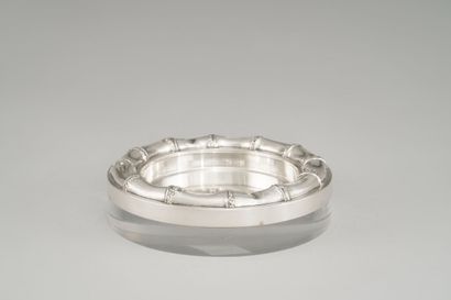 Bamboo ashtray in silver (925/1000e) and...