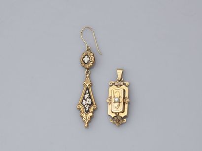 41. Earring in yellow gold 750/1000 with...