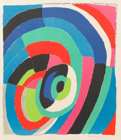 null 186. Sonia DELAUNAY (1885-1979)

Whirlpool, 1974

 Lithograph justified 91/125...