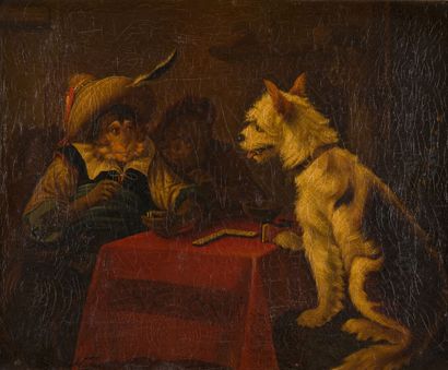 null 141. Zacharie NOTERMANN (1824-1890)

Monkey playing dominoes with a dog

Oil...