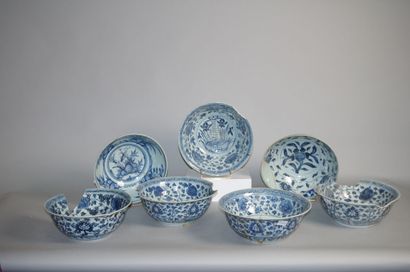 null CHINE

Sept grands bols en porcelaine bleu blanc à décor central de narcisses...