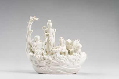 null CHINA

Chinese white porcelain group, representing women in a boat in the shape...
