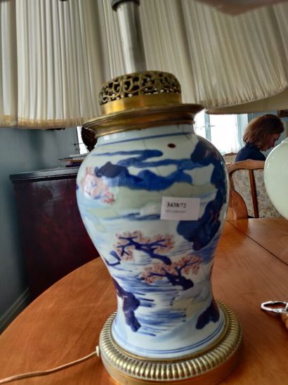 null CHINE

Bas de vase yenyen en porcelaine bleu blanc et rouge de cuivre, à décor...