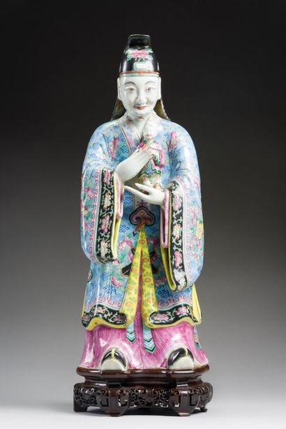 null CHINA

Statue of Fuxing in pink family porcelain, represented standing, holding...
