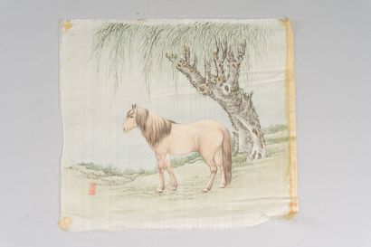 null CHINE

Peinture à l'encre et couleurs sur soie, représentant un cheval près...