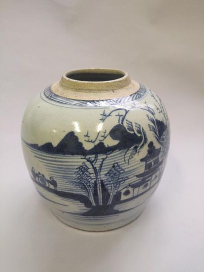 CHINE

Vase en porcelaine bleu blanc à décor...