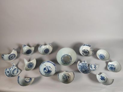 null CHINE

Lot en porcelaine composé de bols à décor bleu blanc de feuillages, paysages...