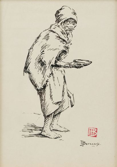null MARCEL BERNANOSE (1884-1952)

The beggar.

Ink.

Signed lower right and stamped.

29...