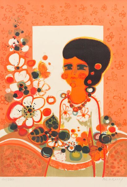 null Frédéric MENGUY (1927-2007)

Femme aux fleurs.

Lithographie justifiée 211/220...