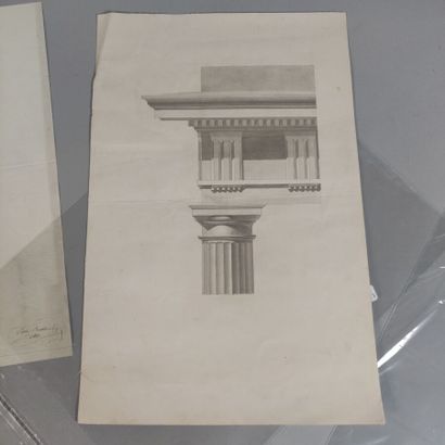 null Ecole française, milieu XIXe siècle

Projet de colonnades.

Dessin et lavis.

52...