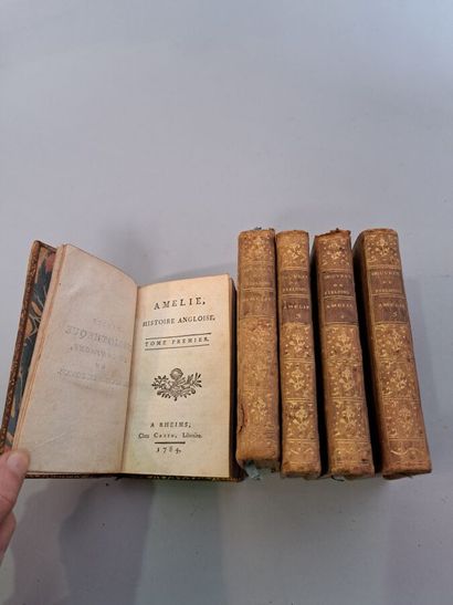 null FIELDING, Amélie, 5 vol. in-12 veau, Cazin 1784.