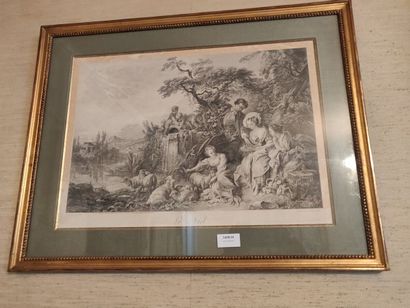 null Gravure en noir d'après François BOUCHER (1703-1770)

Le nid.

30 x 46 cm.