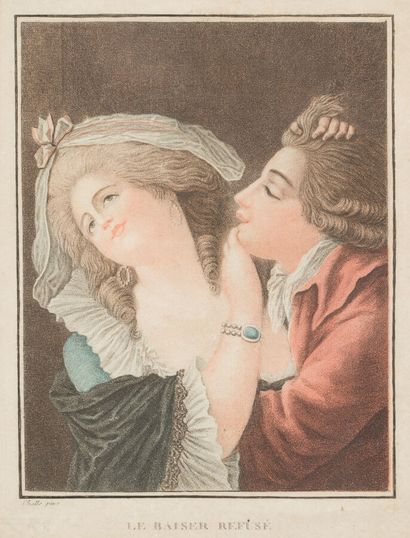null D'après C.M.A. CHALLE (1718-1778)

Le baiser refusé et Le baiser donné.

Deux...