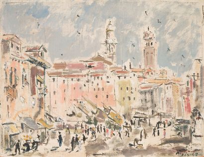 null 22. Filippo de PISIS (1896-1956)
Campo Santa Margherita, Venice, 1947
Canvas...