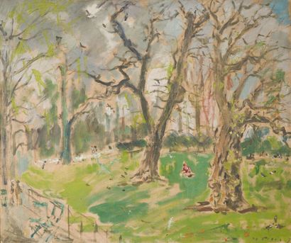 null 21. Filippo de PISIS (1896-1956)
Parco di Londra
Oil on canvas signed lower...