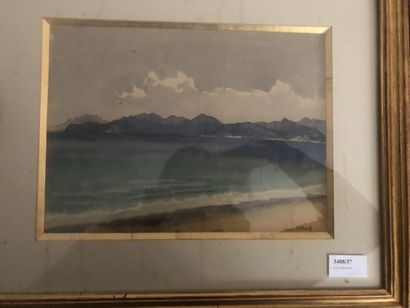 null Louis BILLIARD (1864-1952)
« Vue de l'Esterel de Cannes » 
Aquarelle signée.
21...