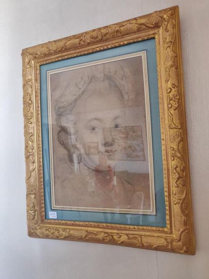 null École française du XVIIIe siècle
Portrait de femme au bonnet
Trois crayons et...