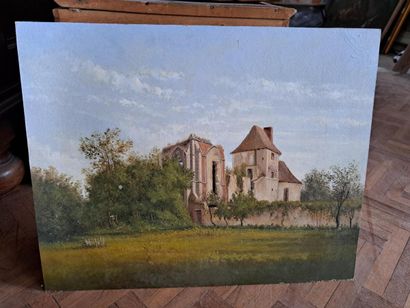 null Ecole française du XIXe siècle
Maison avec ruine
Huile sur carton.
32 x 40.5...
