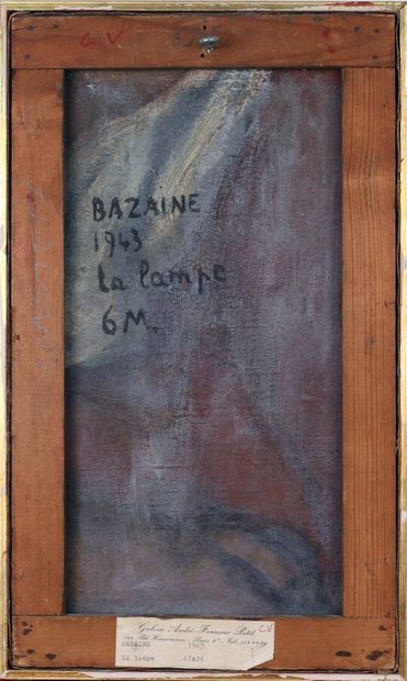 16. Jean René BAZAINE (1904-2001) 16. Jean René BAZAINE (1904-2001)
La lampe, 1943
Huile...