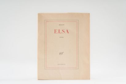 null 28. ARAGON (Louis). 
Elsa. Poème. Paris, Gallimard, 1959, in-8 square, paperback.

First...
