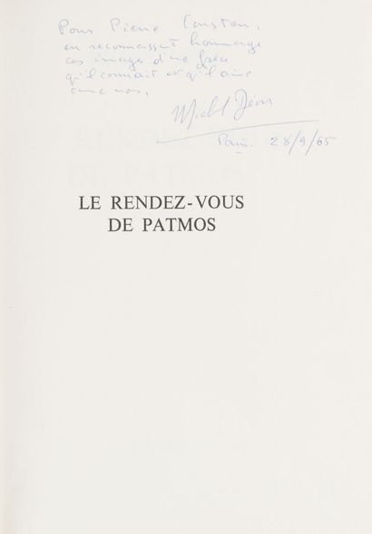 null 109. DÉON (Michel). 
Le Rendez-vous de Patmos. Paris, Plon, 1958, in-8, broché....