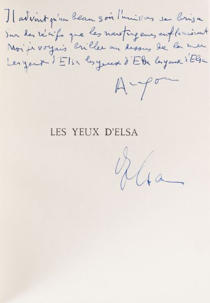 null 21. ARAGON (Louis). 
Les Yeux d'Elsa. Neuchâtel, Éditions de la Baconnière,...
