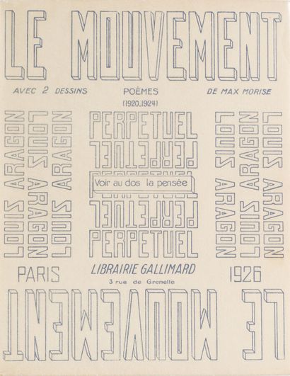 13. ARAGON (Louis). 
Le Mouvement. Poems...