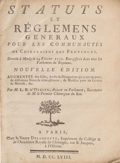 null LE BLOND D'OLBLEN. Rémy. 
Statutes and general regulations for the communities...