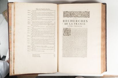 null PASQUIER. Etienne. 
Les Recherches de la France by Estienne Pasquier
A Paris....