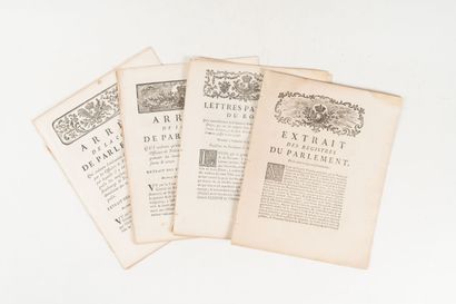null [FIRE]. 
Reunion of 9 Arrêts and Extrait des Registres du Parlement. 1776-1785....